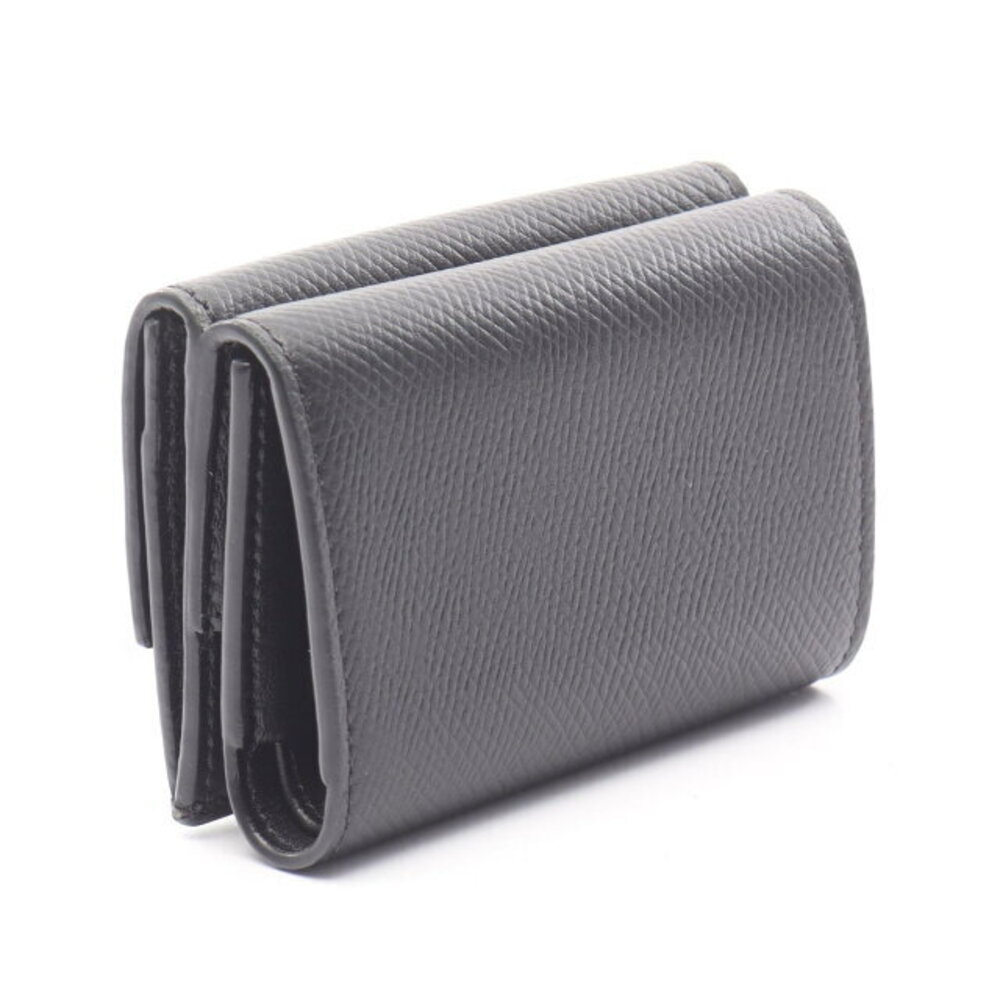 Celine Folded fold Black Leather Wallet Tri